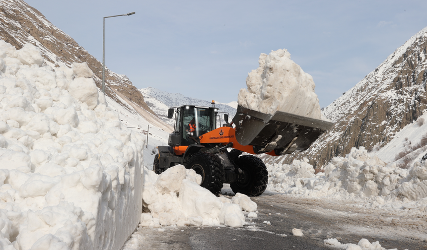 Hakkari-Van kara yoluna düşen çığ temizlendi