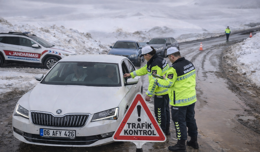 Hakkari'de dronlu trafik denetimi