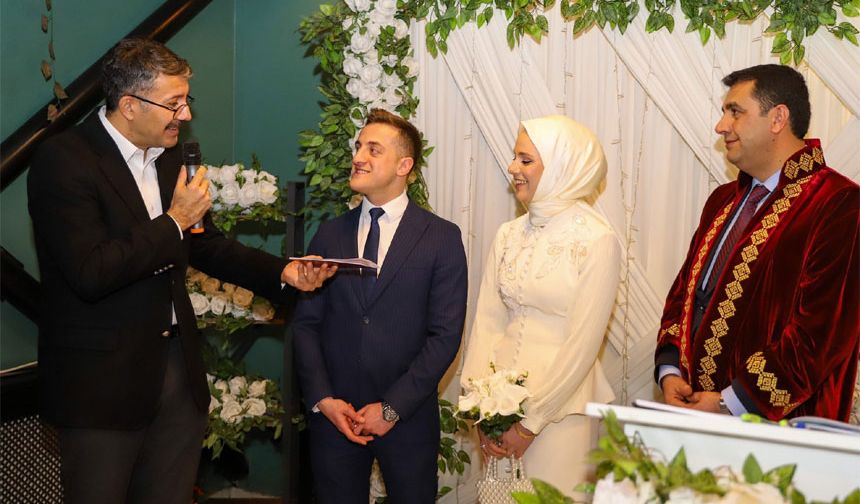 Vali Çelik hakim ve savcının  nikah törenine katıldı