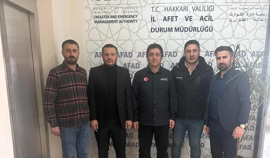 Hakkari TÜGVA’dan AFAD Müdürü Kanat’a ziyaret