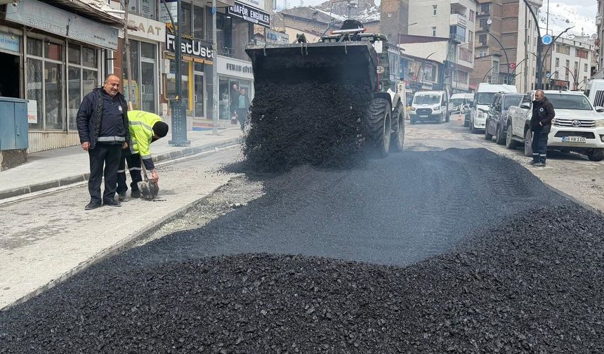 Hakkari’de kışın tahrip olan yollar yenileniyor