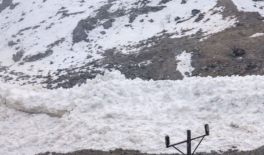 Hakkari Akkaya Köyünde inen çığ kamerada