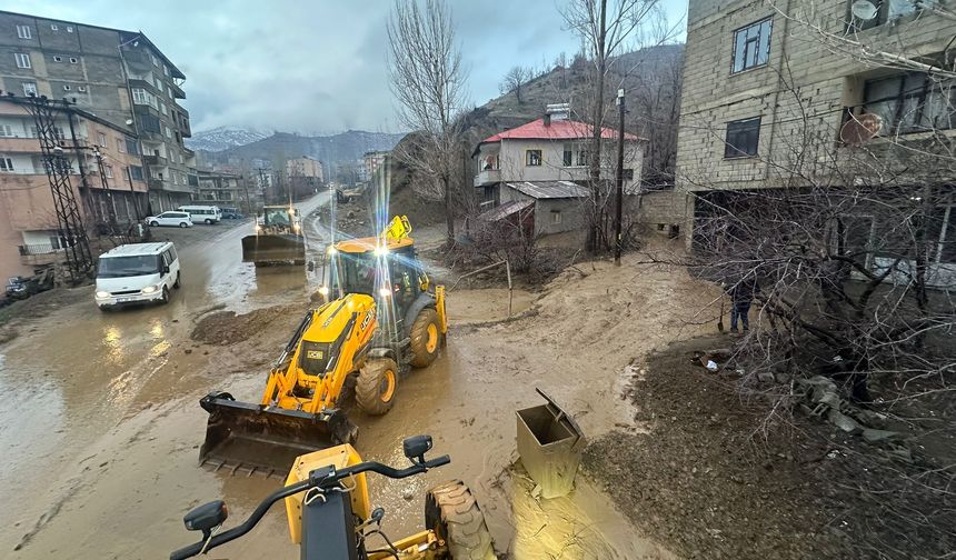 Hakkari'de sağanak nedeniyle heyelan meydana geldi
