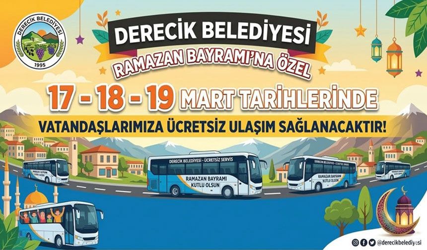 Derecik'te toplu taşıma üç gün ücretsiz olacak
