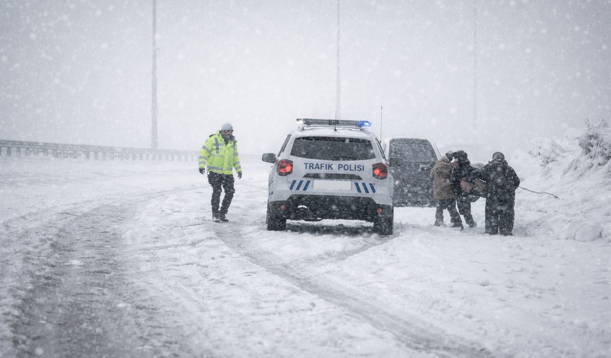 Hakkari'de mahsur kalanlara polis yardım etti