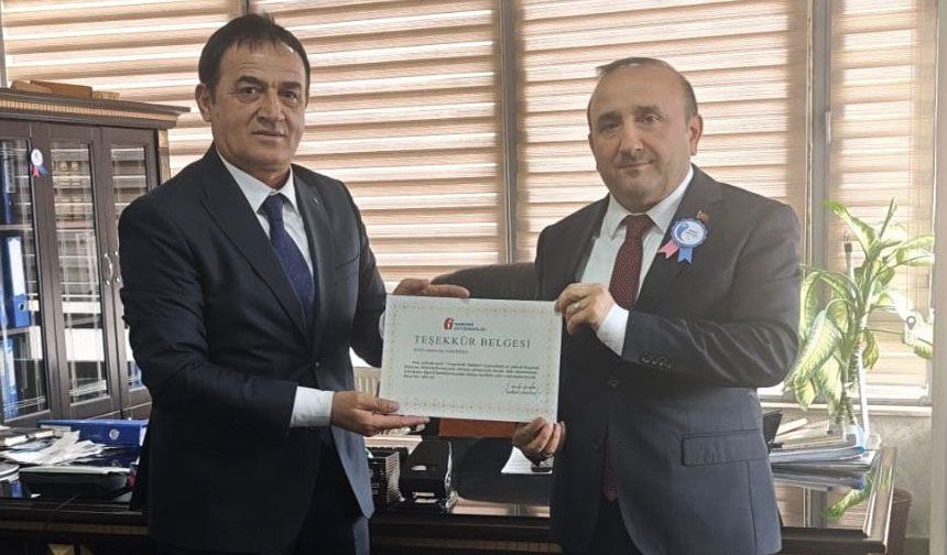 Hakkari'nin vergi rekortmenine teşekkür belgesi