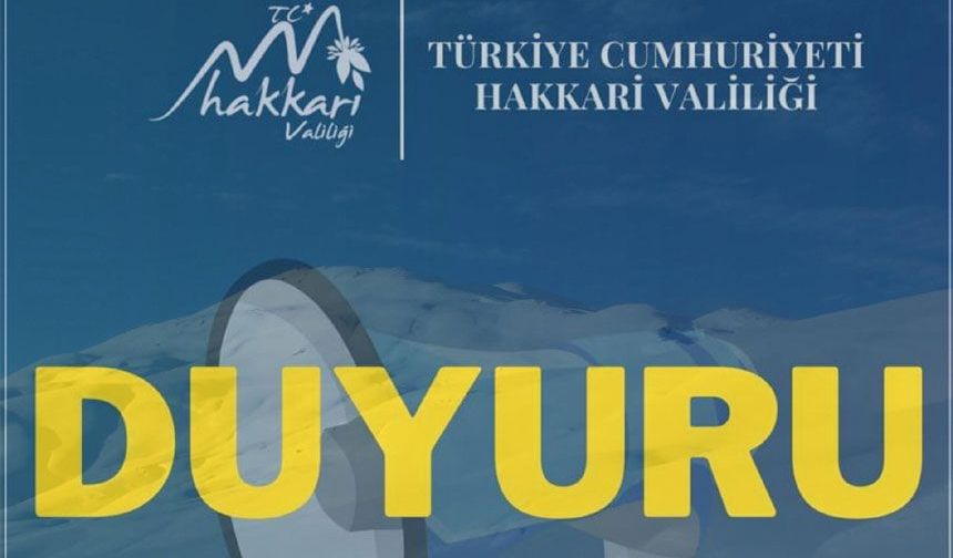 Hakkari Valiliği’nden deprem duyurusu