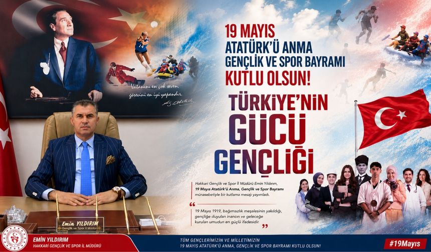İl Müdürü  Yıldırım’dan 19 Mayıs mesajı