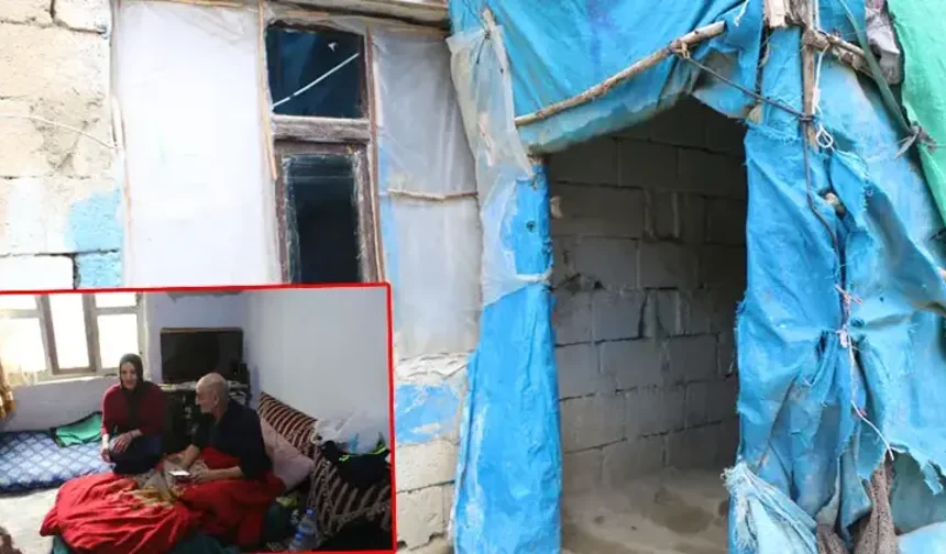 Hakkari'de yıkılmak üzere olan evde mücadele veriyorlar