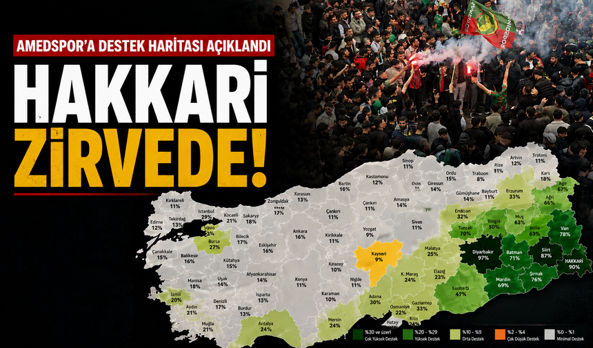 Amedspor’a destek haritası açıklandı: Hakkari zirvede