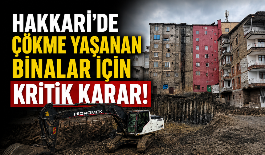 Hakkari’de çökme yaşanan binalar için kritik karar
