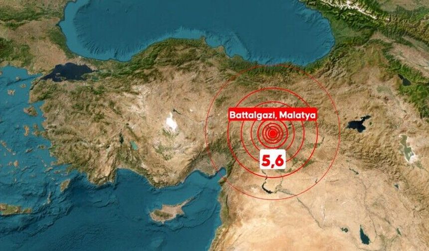 Malatya'da 5,6 büyüklüğünde deprem