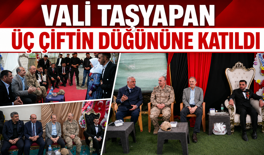 Vali Taşyapan üç çiftin düğününe katıldı