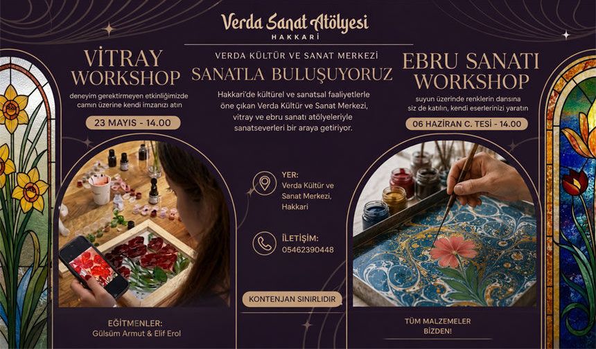 Hakkari’de vitray ve ebru atölyeleri başlıyor
