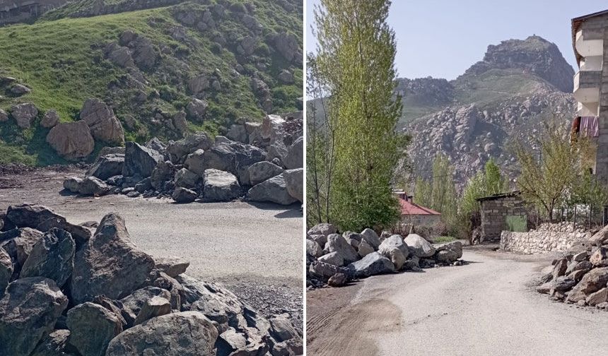 Hakkari'nin Bağlar Mahallesinde yol çöktü