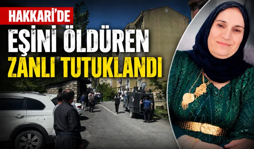 Hakkari'de eşini öldüren zanlı tutuklandı