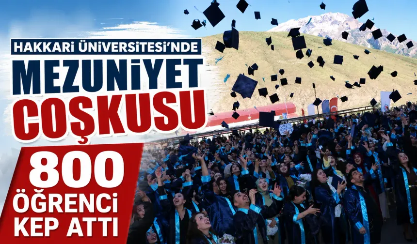Hakkari Üniversitesi’nde mezuniyet coşkusu: 800 öğrenci kep attı