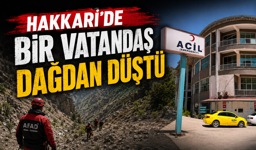 Hakkari'de bir vatandaş dağdan düştü