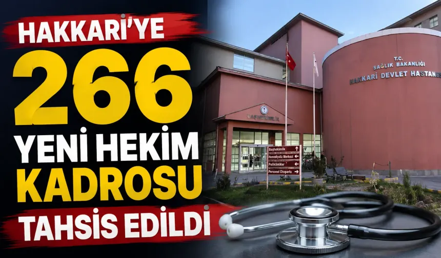 Hakkari’ye 266 yeni hekim kadrosu tahsis edildi