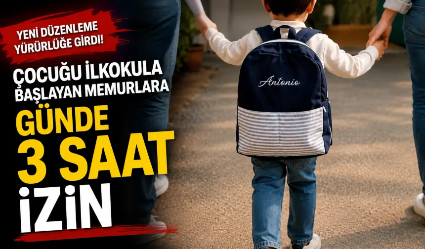 Çocuğu ilkokula başlayan memurlara günde 3 saat izin