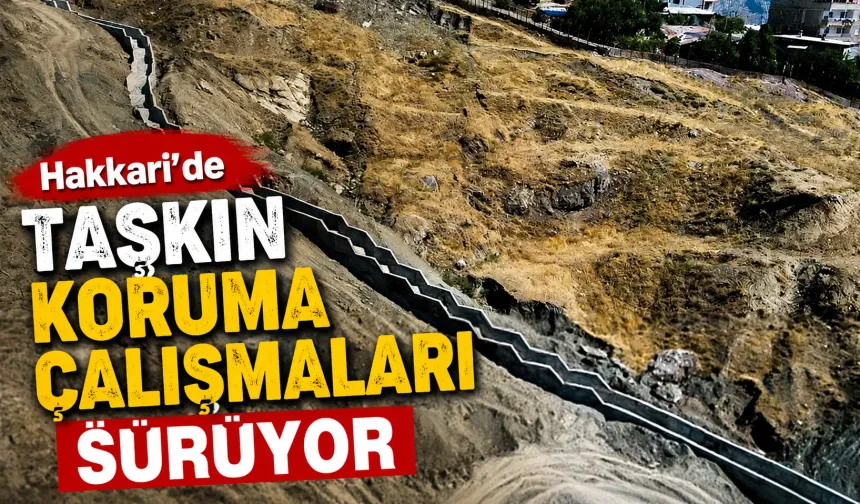 Hakkari'de taşkın koruma çalışmaları sürüyor