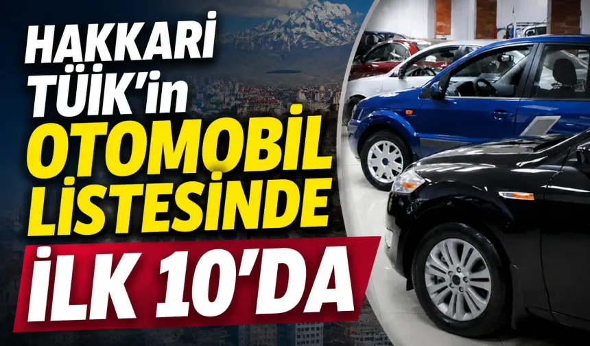 Hakkari, TÜİK’in otomobil listesinde ilk 10’da