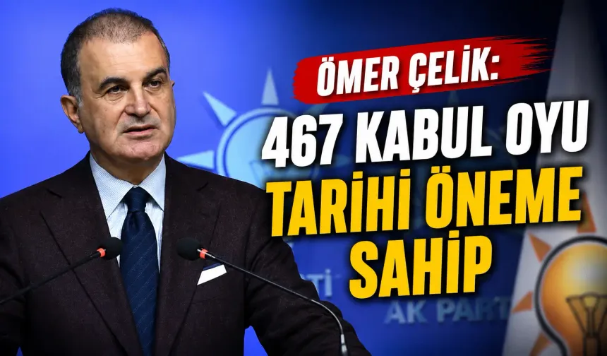 Ömer Çelik: 467 kabul oyu tarihi öneme sahip