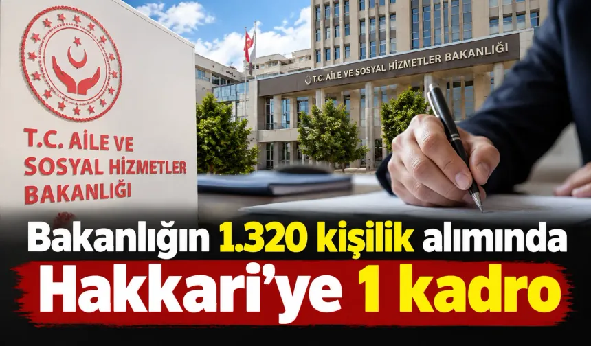 Bakanlığın 1.320 kişilik alımında Hakkari’ye 1 kadro