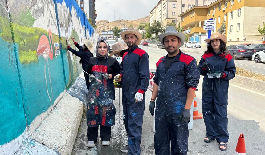 Hakkari’de duvarlar sanatla, kentin güzellikleriyle renkleniyor