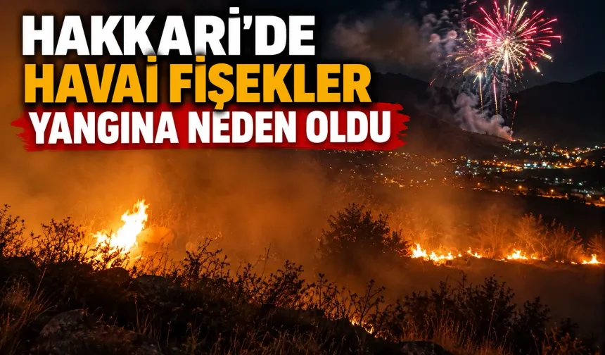 Hakkari’de havai fişekler yangına neden oldu