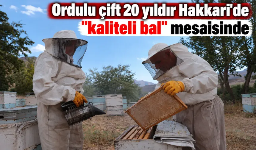 Ordulu çift 20 yıldır Hakkari'de "kaliteli bal" mesaisinde