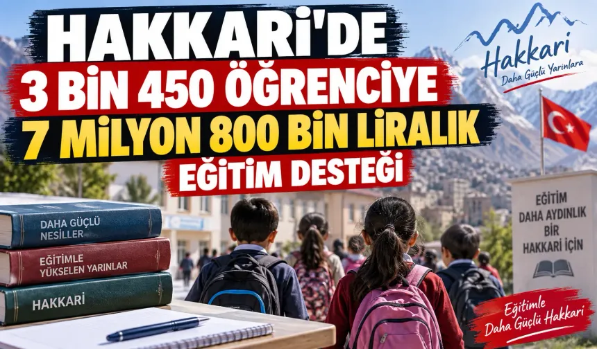 Hakkari’de 3 bin 450 öğrenciye 7 milyon 800 bin liralık eğitim desteği