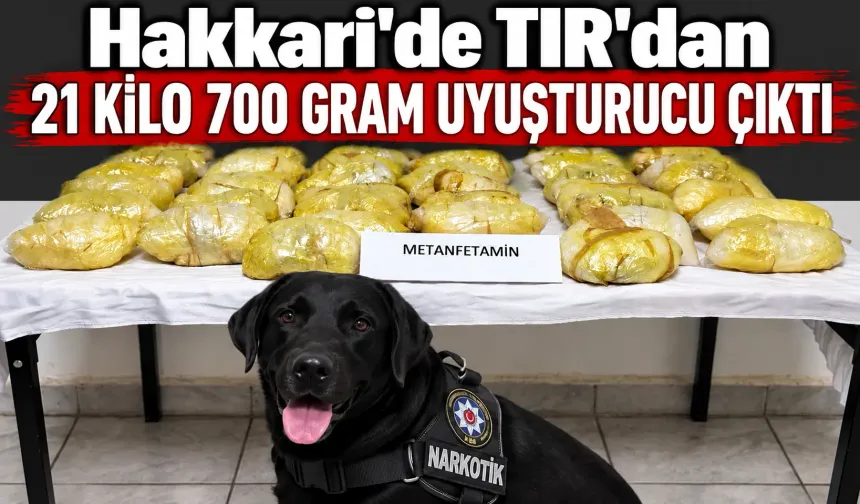 Hakkari’de TIR’dan 21 kilo 700 gram uyuşturucu çıktı