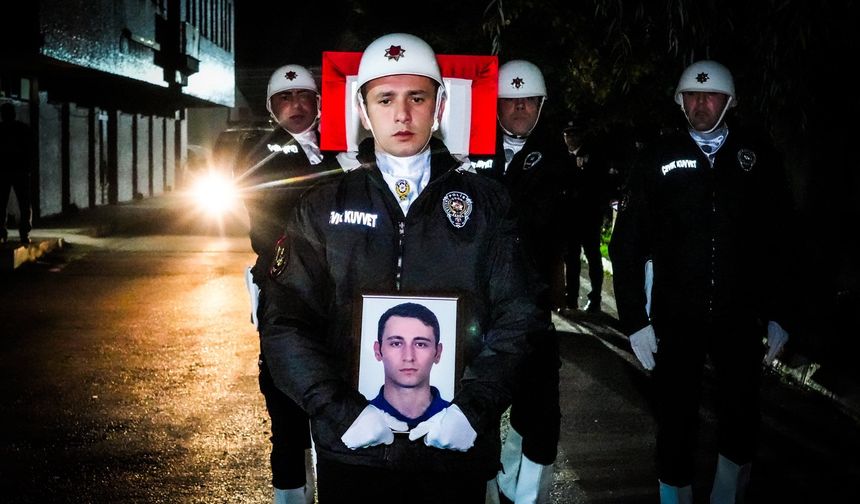 Polis Memuru Mustafa Oğuzhan Çavuş için uğurlama töreni düzenlendi