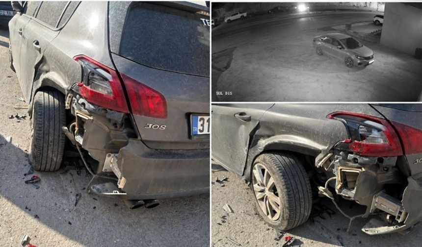 Hakkari’de park halindeki araca böyle çaptı!