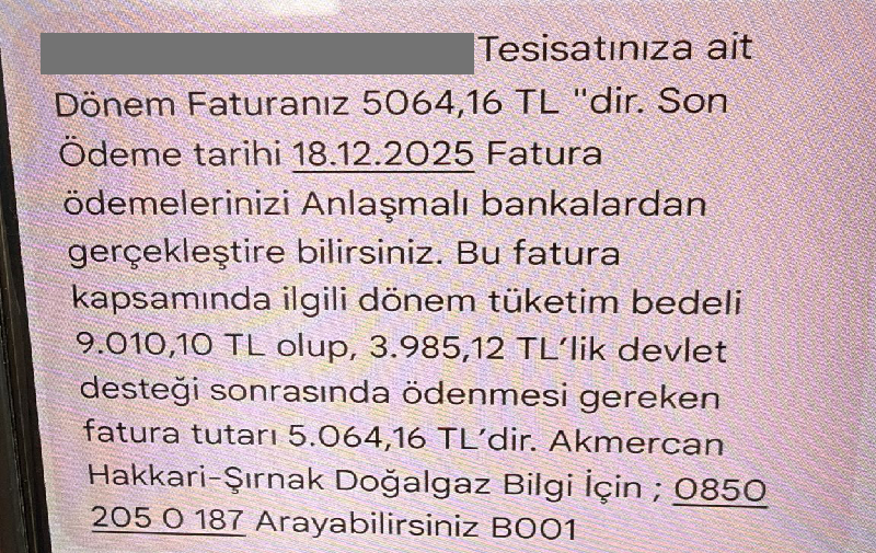 Doğalğaz Fatura