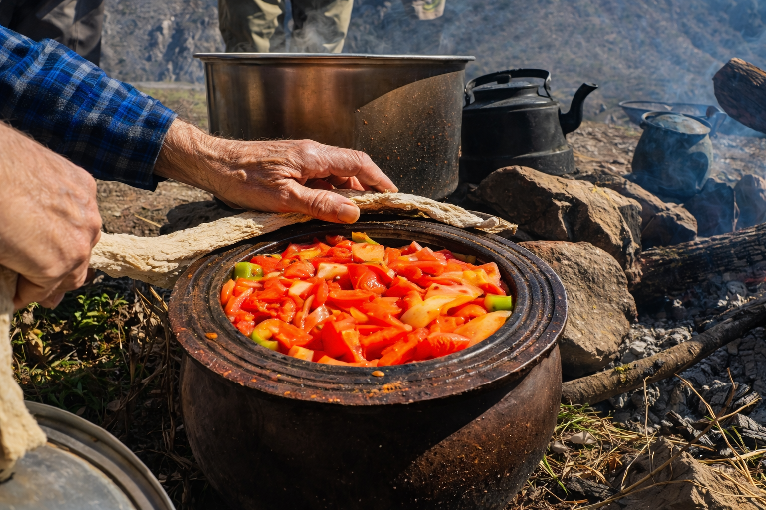 Hakkari'de 20 kişilik ekip mağarada iftar açtı