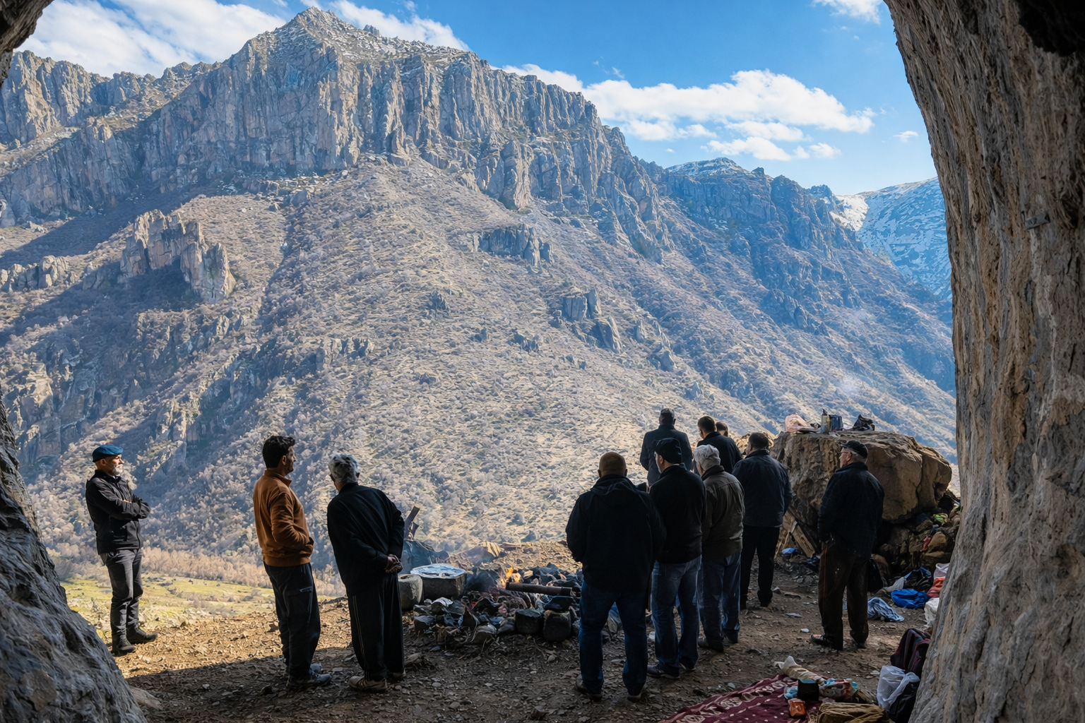 Hakkari'de 20 kişilik ekip mağarada iftar açtı