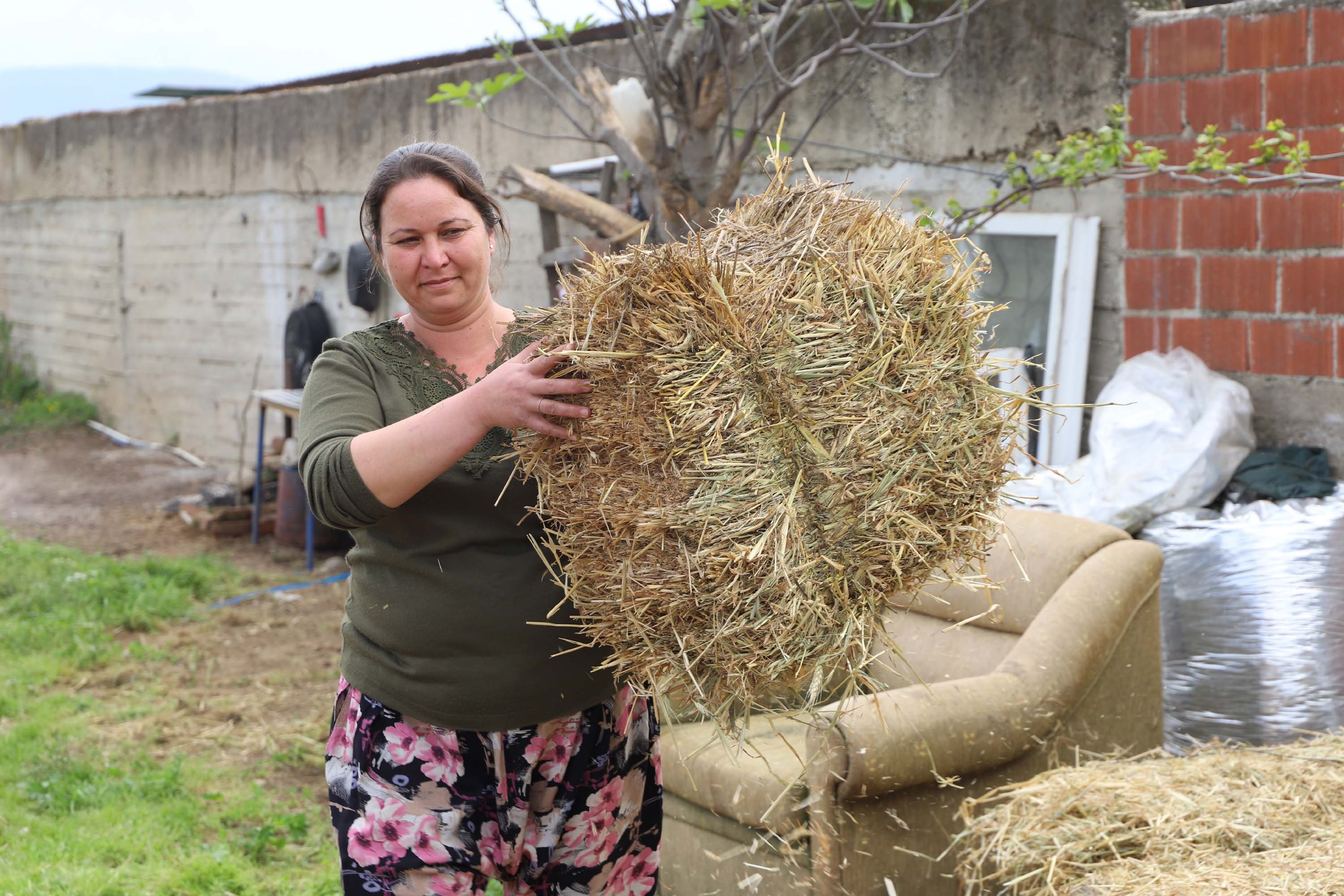 Babasının hediye ettiği kuzuyla çiftlik kurdu