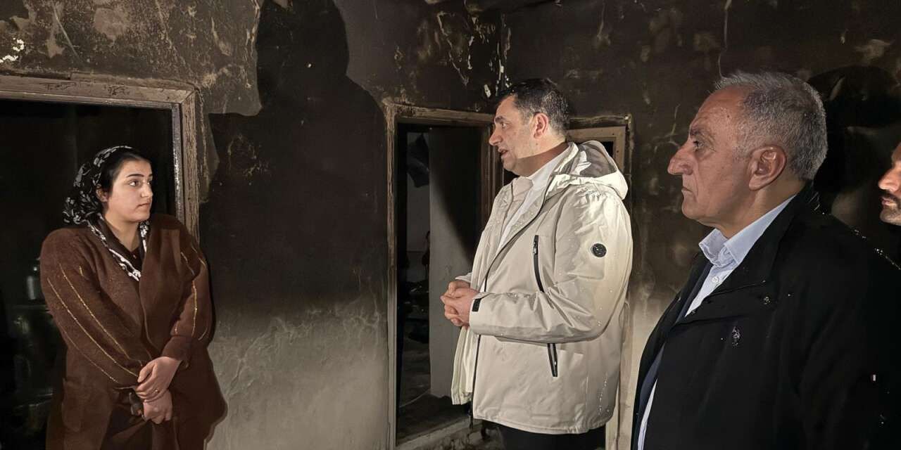 Başkan Şakar mağdur aileyi yalnız bırakmadı