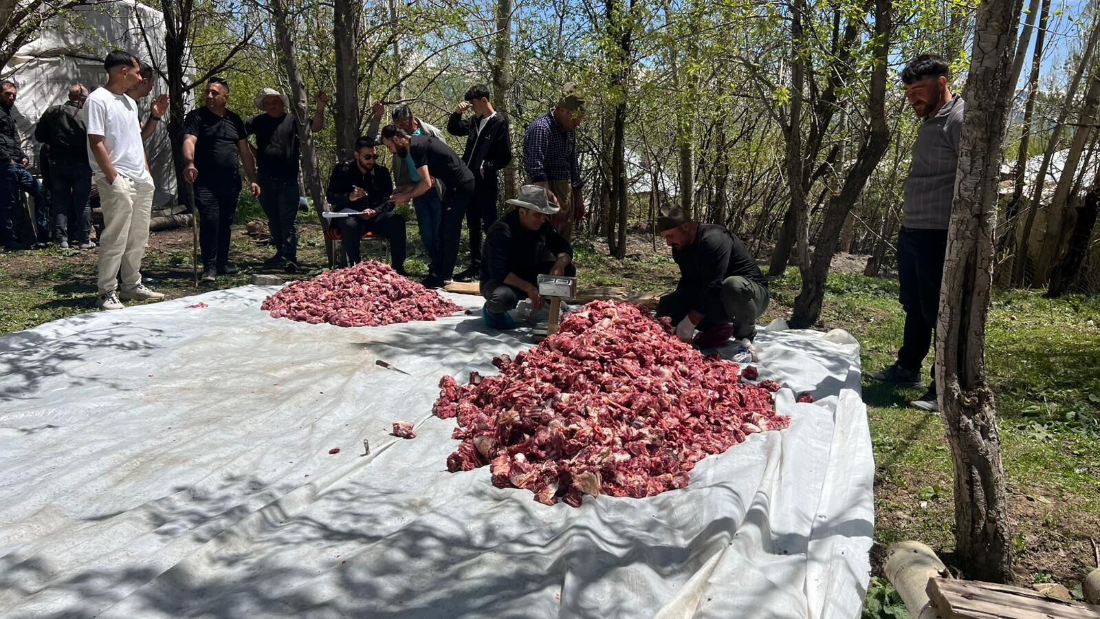 Hakkari'nin bu köyünde 120 kurban kesildi