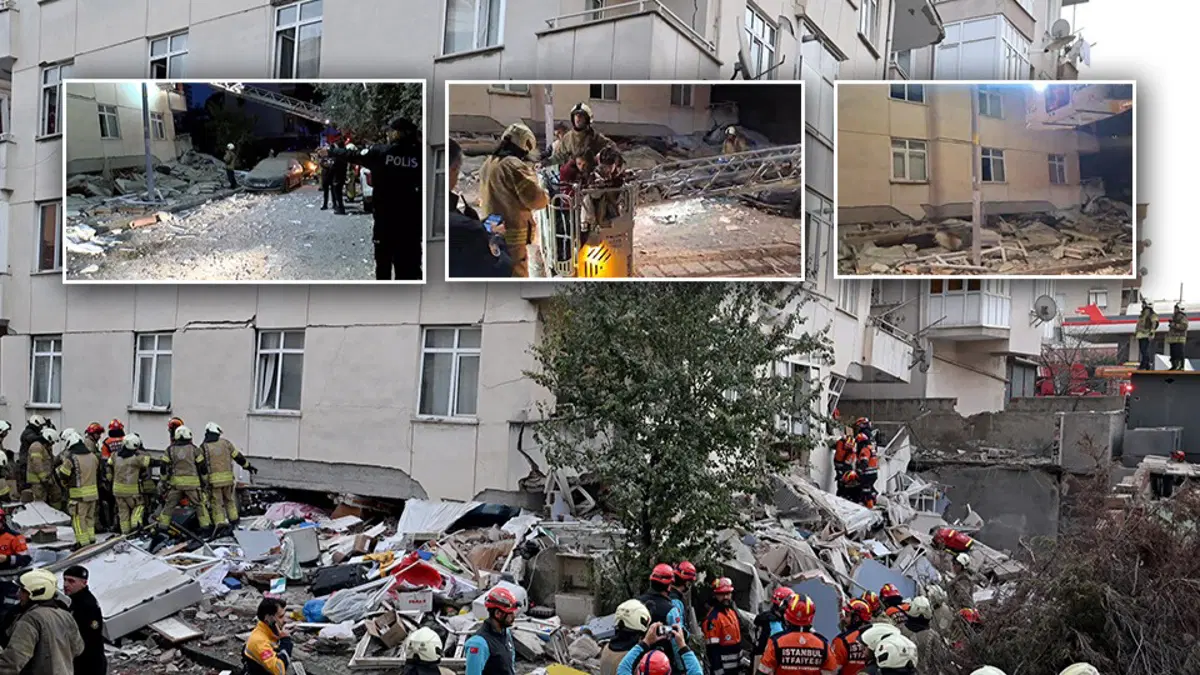 İstanbul'da 7 katlı bina çöktü. Bir can kaybı