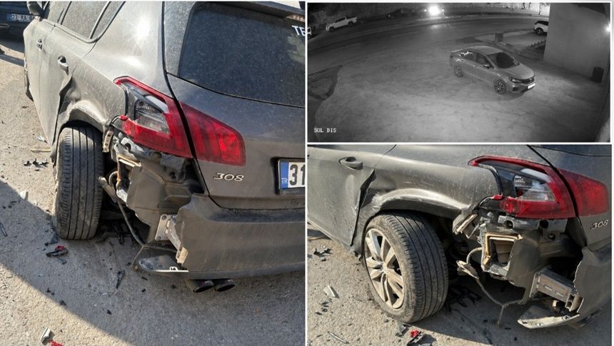 Hakkari’de park halindeki araca böyle çaptı!